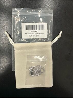Sterling Silver & 18K Golden Initial Letter E Necklace S925 NEW